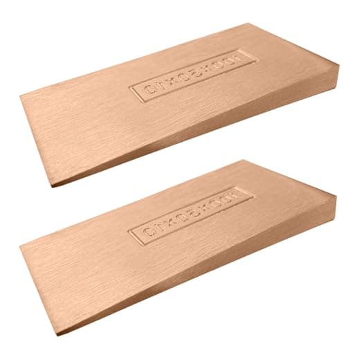 Image of WEDO 2pcs Non-Sparking Flange Wedge Set, Spark-free Safety Flange Wedge,Beryllium Copper,Non-Magnetic,Die-Forged, Corrosion Resistant, DIN Standard,Size100*50 * 10mm(4”*2”*2/5”)