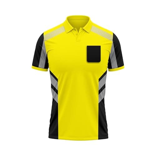 Image of TORO ACTIVA Men’s Hi-Vis Safety Polo Shirt – High Visibility Workwear Top with Reflective Tape Sizes S–2XL Black Yellow