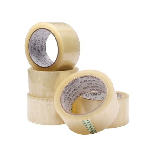 Image of Q-Connect Packaging Tape Clear Pack of 6 50mm x 66m