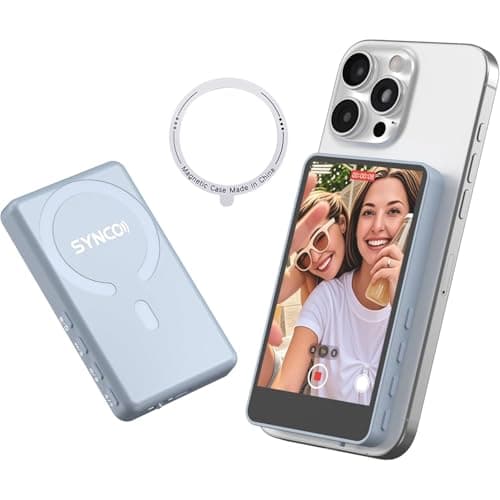 Image of SYNCO XView M4 Phone Vlog Selfie Monitor Low Latency Magnetic Attaching P2P Connectivity Bluetooth Remote (Blue)