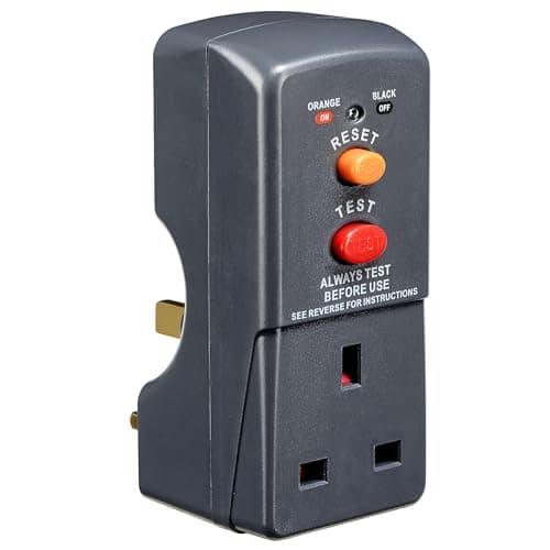Image of Masterplug Single Socket RCD Safety Adaptor, Black