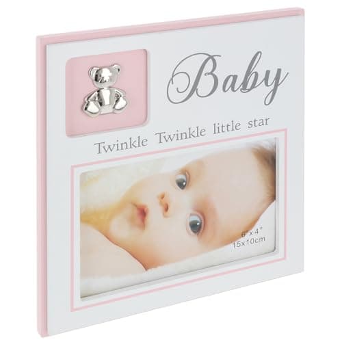 Image of Shudehill Giftware Modern Occasion 6x4 Photo Frame - Baby Girl, Baby Boy or Christening Themed Designs with Meaningful Quote, Gift Idea (Baby Girl)