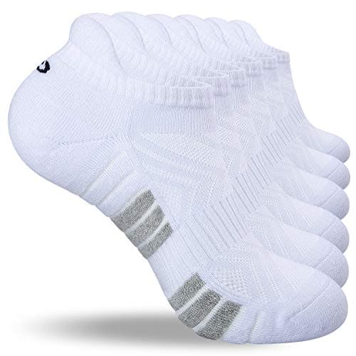 Image of coskefy Running Socks Thick Cushion Ankle Anti-Blister Cotton Trainer Short Athletic Sports Socks for Men Women 6 Pairs