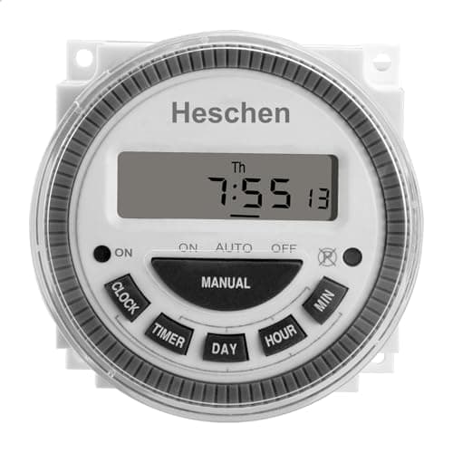Image of Heschen Digital LCD Power Weekly Programmable Timer Relay Switch, CN304, 220-250VAC 16Amp, SPST, 5 Pin
