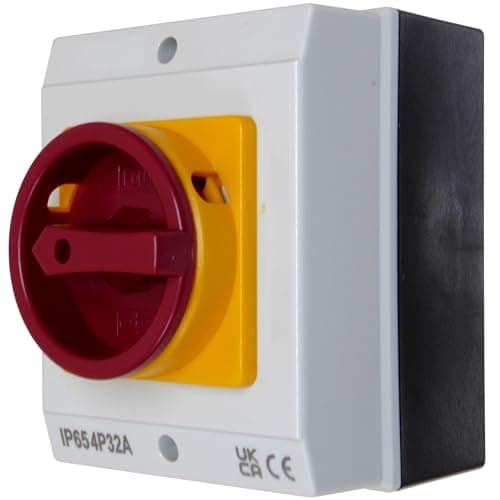 Image of 32 Amp Rotary Isolator Switch Disconnector 4 Pole or 3 Pole - IP65 Weatherproof - 230V 415V