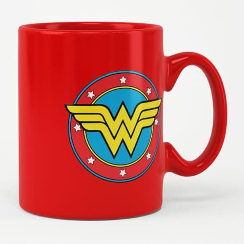 Image of Wonder Woman Officially Licensed Shield Coffee Mug (Red)