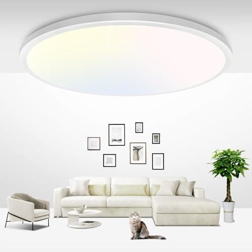 Image of libtit 42CM Bathroom Ceiling Light, 36W 3600LM Led Flush Mount Ceiling Light Fixture, 3 Color Selectable 3000K/4500K/6000K Thin Round Ceiling Lamp for Kitchen, Bedroom, Hallway, Office