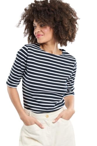 Image of Armor Lux Women's T-Shirt, Blue (Bi8 Rich Navy/Blanc), 36 EU, 8 UK, Manufacture Size: 0