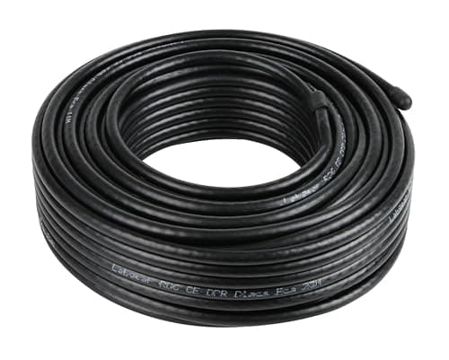 Image of Labgear 25m Coaxial Satellite Cable RG6 Black Digital Aerial TV Cable Double Screened Gas Injected Foam CE and CPR Certified Black