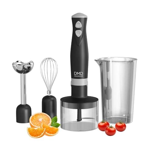 Image of DMD Collective - 5-in-1 Hand Blender Set, Immersion Stick Blender, Compact Food Processor, Fruit and Veg Mini Chopper, Stainless Steel Blades, 500ml Blender Bowl, 700ml Beaker 350W
