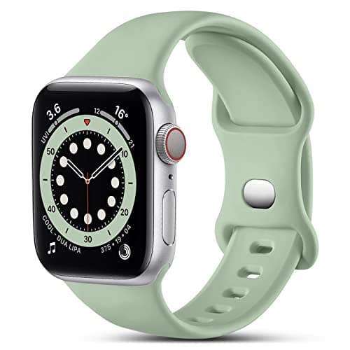 Image of CeMiKa Compatible with Apple Watch Strap 38mm 41mm 40mm 42mm, Silicone Band Replacement Sport Straps Compatible with Apple Watch Series 11 10 9 8 7 6 5 4 3 2 1 SE SE3, Women Men, MintGreen
