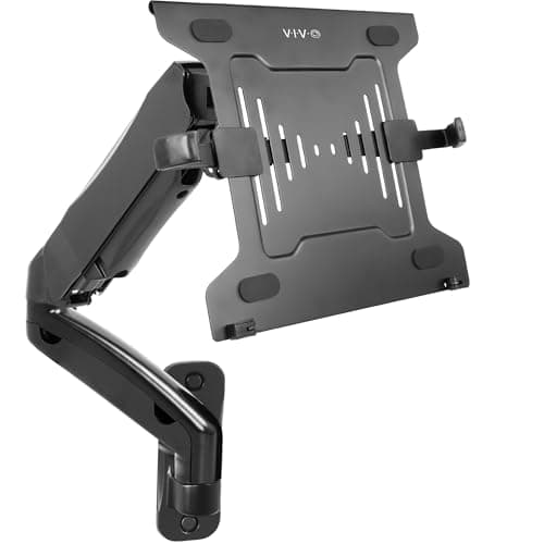 Image of VIVO Height Adjustable Pneumatic Extended Arm Laptop Wall Mount, Full Motion Articulating Notebook Tray, Fits 10 to 15.6 inch Screen, Black, MOUNT-V001GL