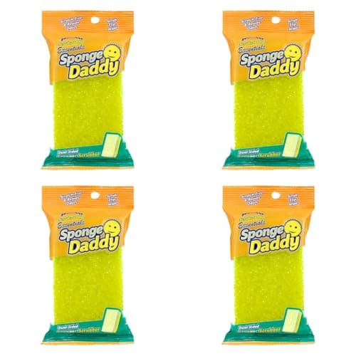 Image of Scrub Daddy Sponge Daddy Essentials, Dual Sided Sponge Scrubber, Dish Sponges for Washing up, Non Scratch Scourers for Cleaning Dishes, Bathroom Scrubbing Tool, Assorted Kitchen Sponges Multipack