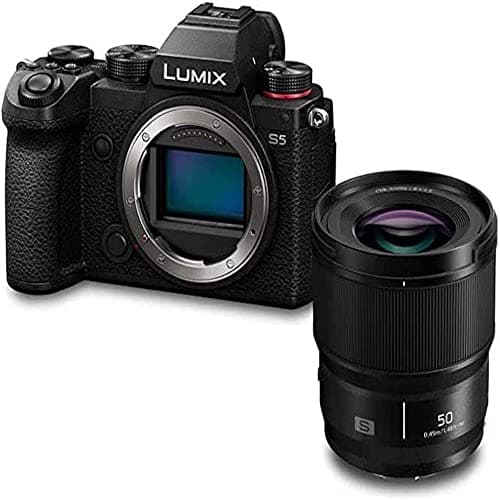 Image of Panasonic LUMIX DC-S5E-K S5 Full Frame Mirrorless Camera with 50mm F1.8 lens, 4K 60P Video Recording with Flip Screen and Wi-Fi, L-Mount, 5-Axis Dual I.S, (Black)