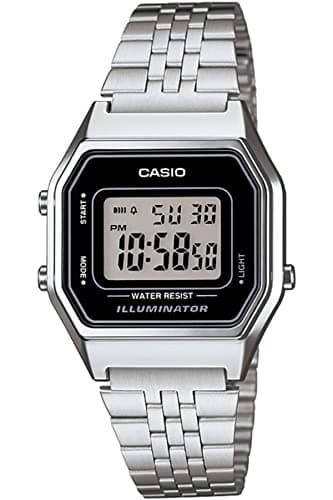 Image of Casio - LA680WA-1D - Vintage - Women's Watch - Digital Quartz - LCD Dial - Grey Steel Strap, LCD/Grey, Bracelet