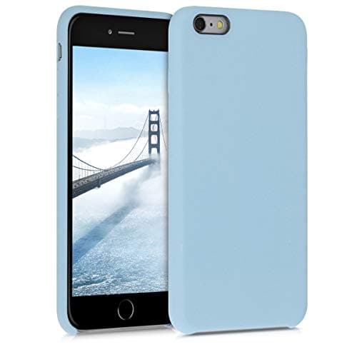 Image of kwmobile Case for Apple iPhone 6 Plus / 6S Plus Case - Soft Cover - Shockproof Silicone - Wireless Charging Pastel Blue