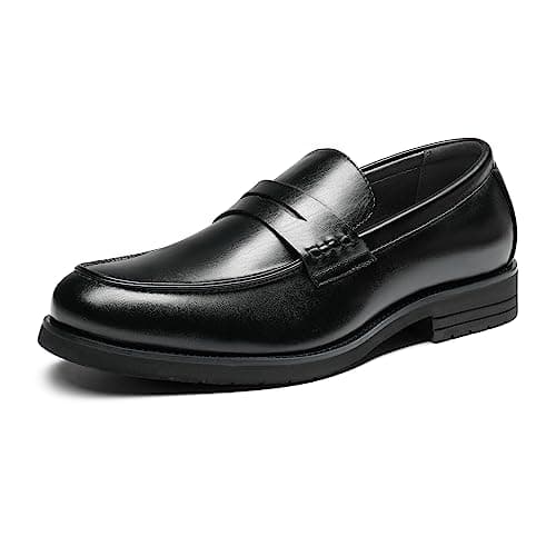 Image of Bruno Marc Men's Slip-on Loafers Shoes and Leather Shoes Dress UK Man's Dress Shoes Casual and Comfortable Penny Loafer for Driving and Walking in Business, Party and Wedding,Size 11,Black,SBLS2339M
