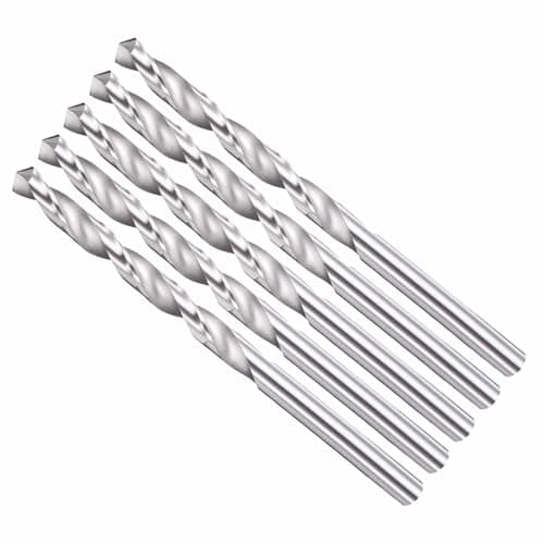 Image of CoCud Drill Bit, 5mm Cutting Diameter, 4241 HSS 118° Cutting Angle Uncoated Bright Versatile Jobber Bits - (Applications: for Drilling Plastic Wood Soft Metal), 5-Pieces