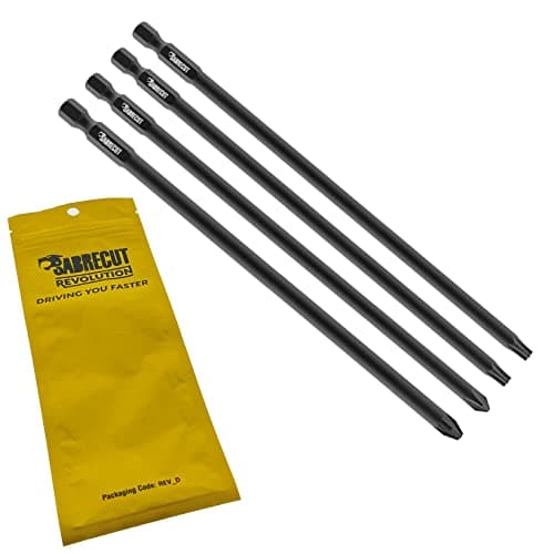 Image of 4 x SabreCut SC177K4 177mm PH2 PZ2 TX20 TX25 Compatible with Makita DFR750 DFR750RME BFR750 6844 Autofeed Collated Drywall Screwdriver Gun Bit Phillips Pozi Pozidriv No.2 Torx No.20 No.25 Heavy Duty