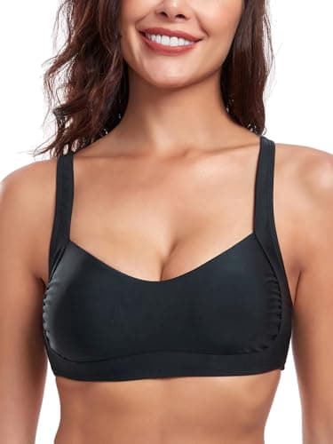 Image of Ocean Blues Women's Black Bandeau Bikini Top Size Large