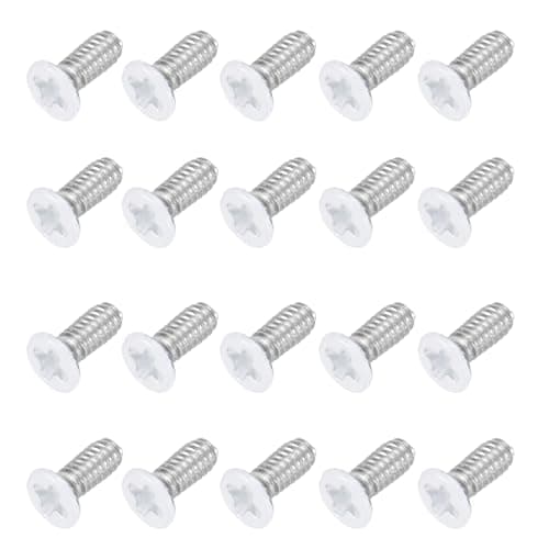 Image of sourcing map M2 x 5mm Flat Countersunk Head Machine Screws 304 Stainless Steel Full Thread Phillips Drive Cross Screw for Furniture Connection Electrical Appliances (White, Pack of 20)