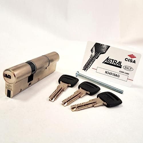Image of CISA 0A3S1 European Astral S Cylinder, Nickel-Plated Brass