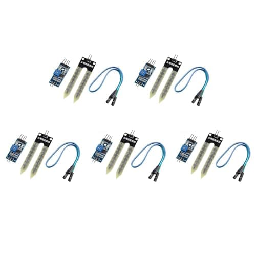 Image of HALJIA 5PCS Soil Hygrometer Humidity Moisture Detection Water Sensor Module with Dupont Cable 3.3V - 5V Automatic Watering System Compatible with Arduino Robot Smart Car
