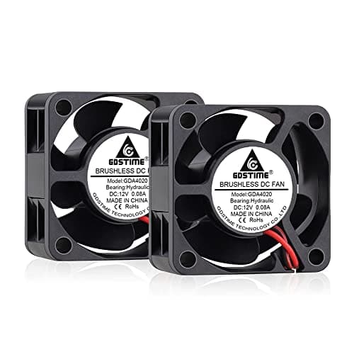 Image of GDSTIME 2PCS 4020 DC 12V 40mm x 20mm Fan 2-Pin 40mm Cooling Brushless Fan 40mm x 40mm x 20mm