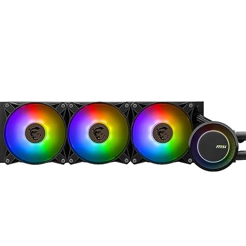 Image of MSI MAG CORELIQUID E360 AIO CPU Liquid Cooler - Enlarged Copper Cold Plate, ARGB Blockhead & FDB Fans, Dual-Chamber Water Block, Split-Flow Radiator, Mystic Light Supported - AMD & Intel Compatible