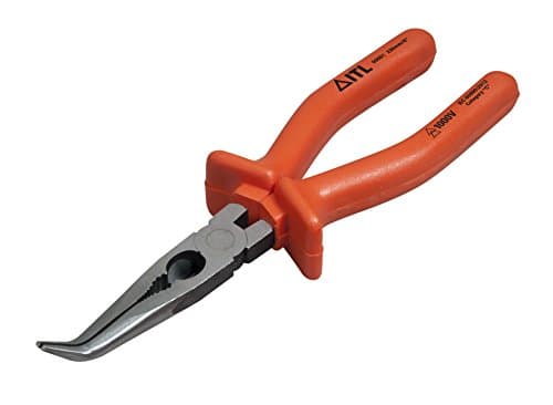 Image of ITL Insulated Tools Insulated 8 /200mm Insulated Bent Nose Pliers – 1000V Rated VDE Certified Precision Electrical Tool for Safe Work in Tight Spaces