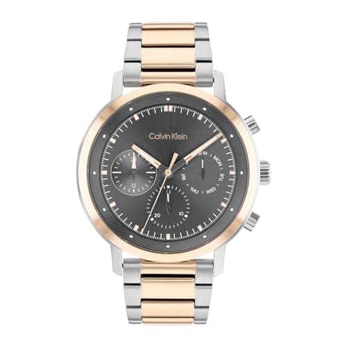 Image of Calvin Klein Analogue Multifunction Quartz Watch for Men Gauge Collection with Two-Tone Stainless Steel Bracelet - 25200064