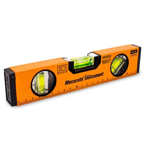 Image of Mecurate Instrument Level Tool, 9 inch, 230mm, Metric Scale Magnetic Torpedo Level and Ruler