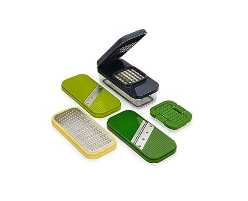 Image of Joseph Joseph Multi-Prep Compact 4-in-1 Multifunctional Set, Kitchen Vegetable Chopper & Dicer, Cheese Grater, Mandoline Veggie Slicer, Food Julienne Cutter with Container