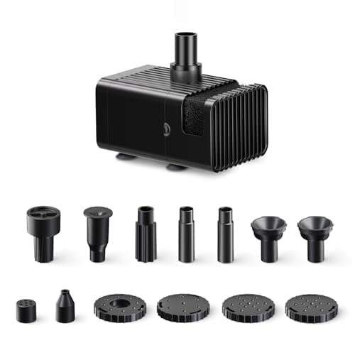 Image of Biling Fountain Pump Set 10V 300L/H for 1.5W-8W Solar Bird Bath Fountain Solar Pond Pump, Waterproof Mini Pump with Nozzles for Garden, Pond, Fish Tank, Aquariums