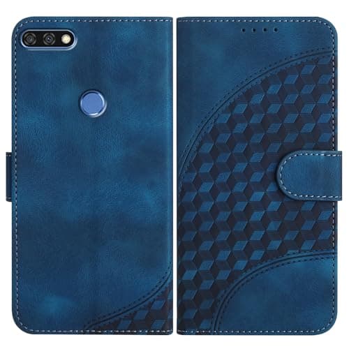 Image of JayModCase Mobile Phone Case for Huawei Y7 2018 / Honor 7C, with Card Slot, Stand Function, Magnetic, PU Leather Case, Folio Flip Case Compatible with Huawei Y7 2018 - Blue
