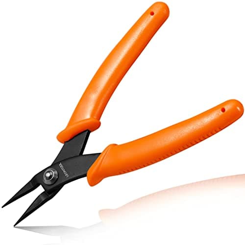 Image of LEONTOOL Mini Round Nose Pliers With Smooth Jaws - 5-Inch Specialty Pointed Nose Tweezer Pliers - 1mm Diameter Tip Skinny Needle Precision Tool for Jewellery Making