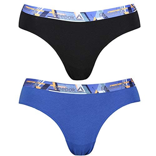 Image of Reebok Women's 2 Pack Brief Pant Cobalt/Black Print Greta
