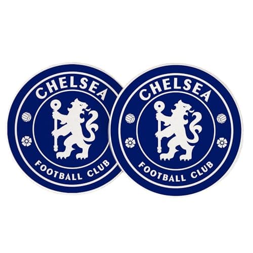 Image of Desert Cactus Chelsea FC Car Accessories Absorbent Sandstone Cup Coasters Licensed Product Set of 2 (Car Coaster B)