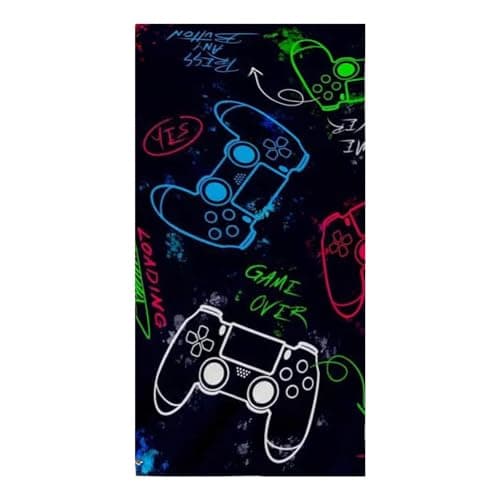Image of Vxcvzv 1 Piece Beach Towel Swimming Towels for Kids - Gaming Controller Design - Soft and Lightweight Blanket for Camping Showers Boys Bath Pool Camping Travel 75 x 150cm (Black)