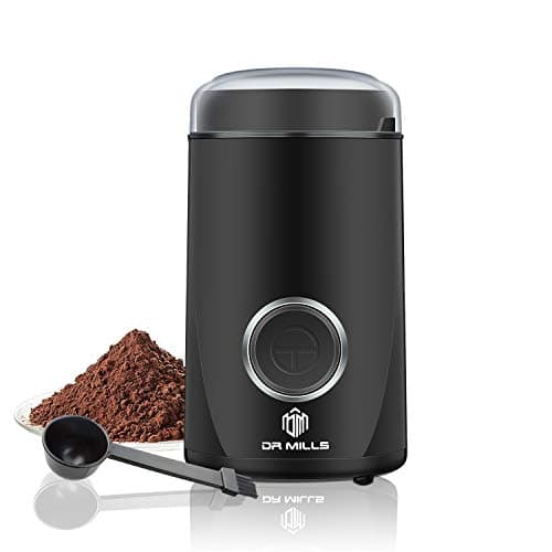 Image of DR MILLS DM-7441 DR MILLS DM-7441Electric Dried Spice and Coffee Grinder,One Touch Operation, Blade and Cup Made with SUS304 Stainless Steel (Black