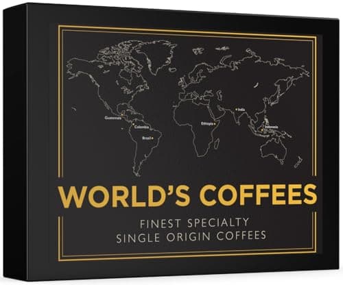 Image of Black Vibes - Gourmet Ground Coffee Gift Set - WORLD'S COFFEES | Ground Coffee 300g (6x50g) | 6 Finest Single Origin | Hamper Style Gift Idea for Him & Her