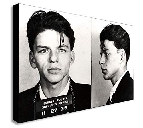 Image of Frank Sinatra Police Mugshot - Canvas Framed Wall Art Print - Various Sizes (A1 32x24 inches)