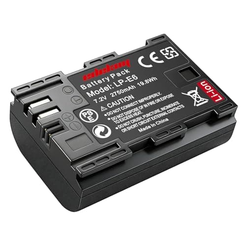 Image of LP-E6 Battery for Canon EOS Camera: R7 5D Mark IV R5 R6 Mark II 90D Photography Enthusiasts 2750mAh