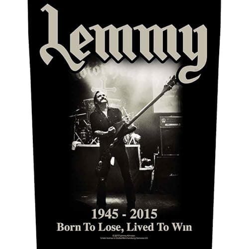 Image of Motorhead Back Patch Lemmy Born to Lose Lived to Win Official Black 36cm x 29cm One Size