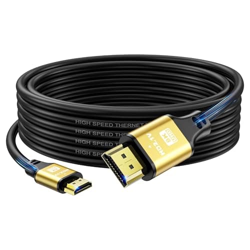 Image of jojobnj Long Hdmi Cable 7M, 4K@120Hz,48 Gbps Ultra High Speed Hdmi 2.1 cord with Gold-plated Connectors, Aluminum Shell, for Monitor, TV, Ceiling Projector, AV Receiver, Conference Room Setups(GOLD)