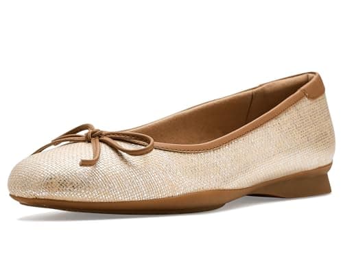 Image of Clarks Women's Modern Casuals Ballet Flat, Tan Interest Textile, 12 Wide