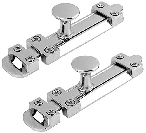 Image of IRONTITE® 2 Pack Chrome Sliding Door Lock - Surface Mounted, Perfect Slide Bolt Lock for Bedrooms, Bathrooms, Cupboards. 100mm (4")