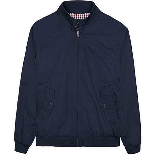 Image of Ben Sherman Mens Classic Harrington Bomber Jacket Mod Ska 59148 Navy Blue Size L