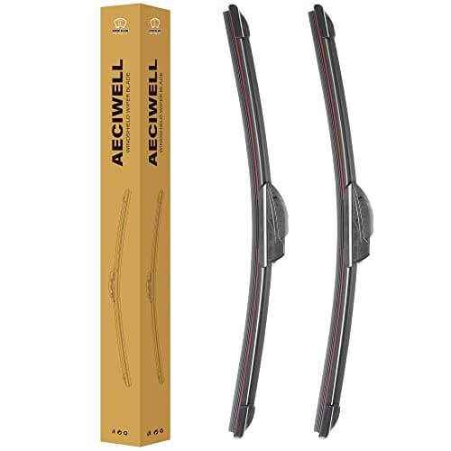 Image of AECIWELL Windshield Wipers OEM Quality 26" + 18" Premium All-Season Wiper Blades Automotive Replacement Windshield Wiper Blades for U/J hook (Set of 2)…