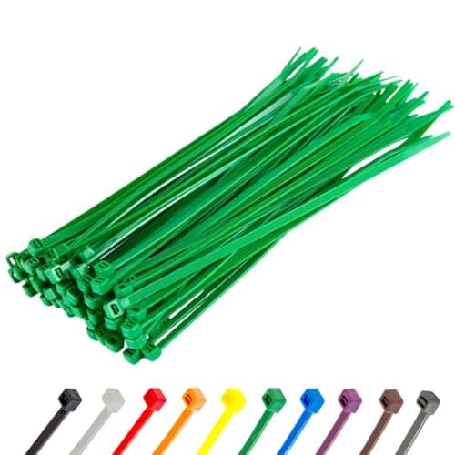 Image of Gocableties Green Cable Ties, 300mm x 3.6mm, Pack of 100, 12” Premium Nylon Zip Ties, Multi-Purpose Plastic Tie Wraps, Secure Self-Locking Mechanism, for Home, Garden, Office and DIY